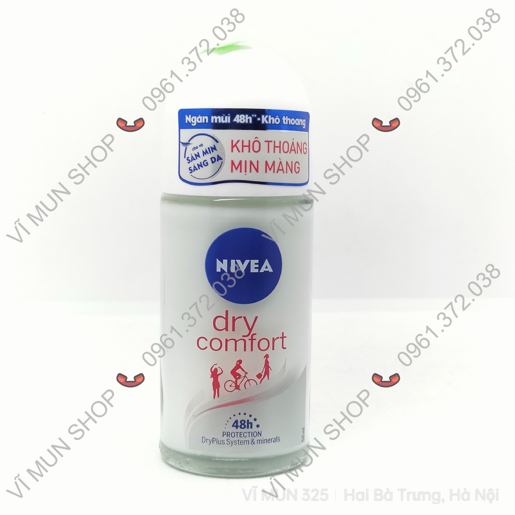 Lăn ngăn mùi NIVEA 50ml - Ngăn mùi 48h - Khô thoáng vượt trội, sáng mịn & giảm thâm sạm tích tụ