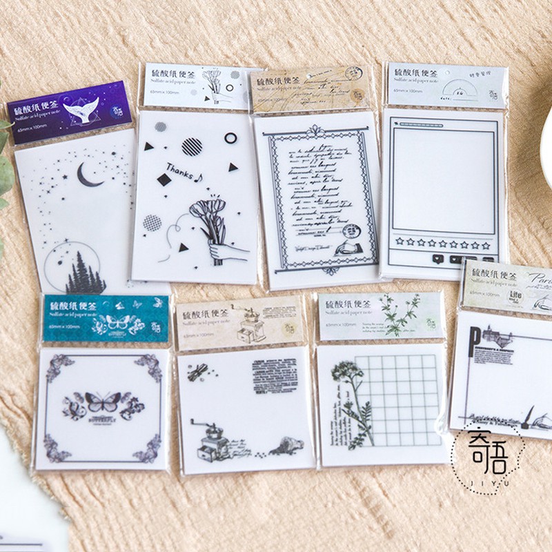 Bộ 30 Giấy Dán Ghi Chú Kiểu Dáng Retro Sáng Tạo