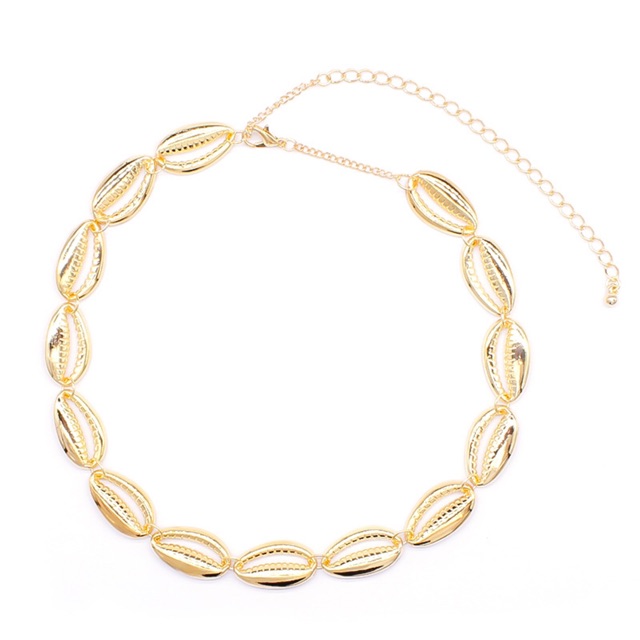 Vòng cổ con ốc - Choker con ốc màu vàng