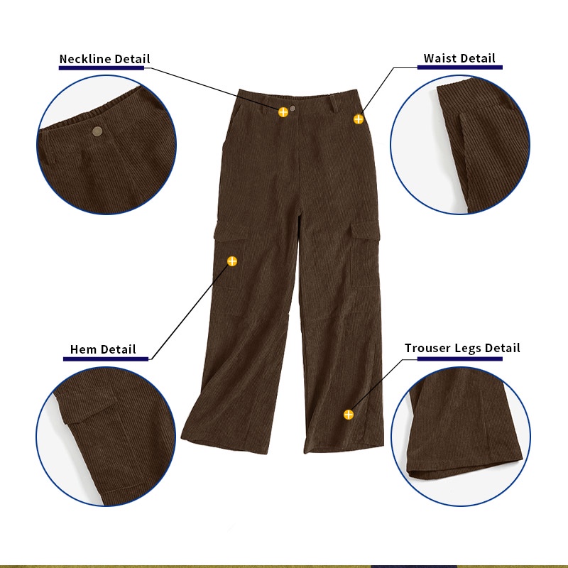 Quần dài ZANZEA ống rộng lưng cao màu trơn thời trang cho nữ