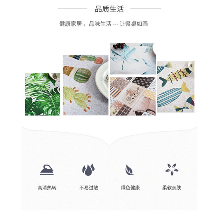Tấm trải bàn ăn bằng PVC chống nước chống dầu chống bỏng hình chữ nhật họa tiết giáng sinh