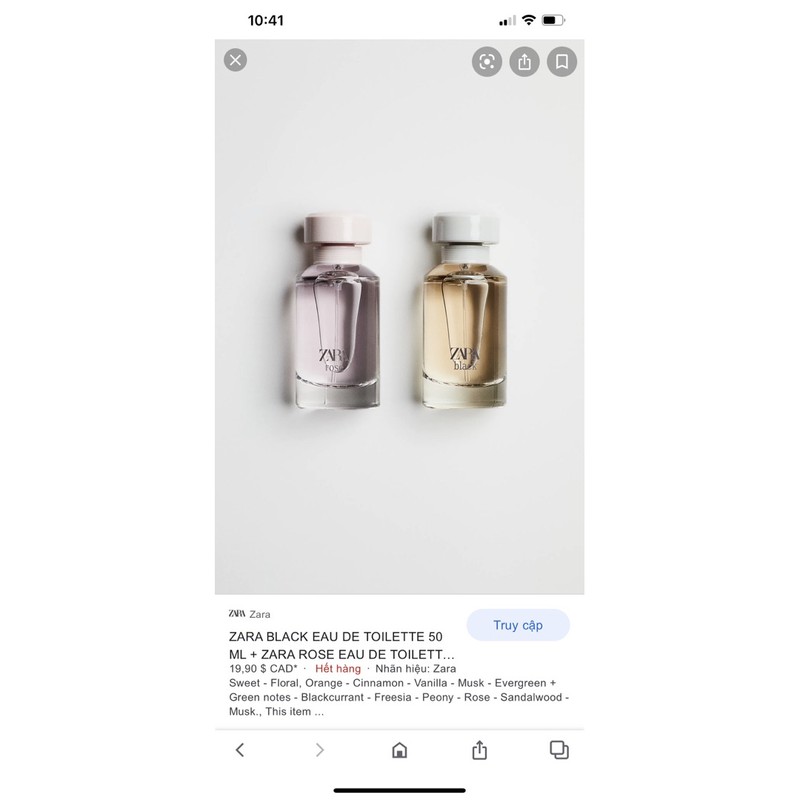 SET NƯỚC HOA CỰC HOT CỦA ZARA ROSE AND BLACK