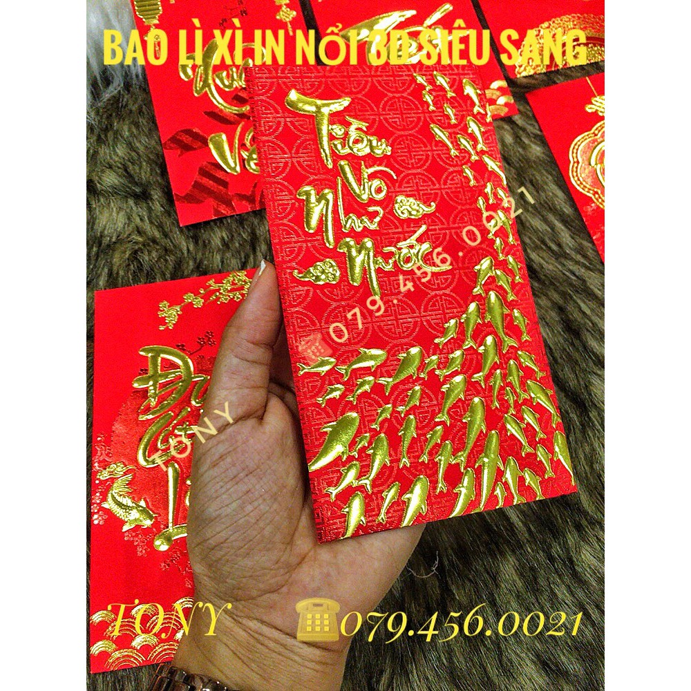 [TẾT] COMBO 300/600/1200 BAO LÌ XÌ GIẤY ĐỎ CHỮ NỔI - HÀNG ĐẸP - CHẤT LƯỢNG