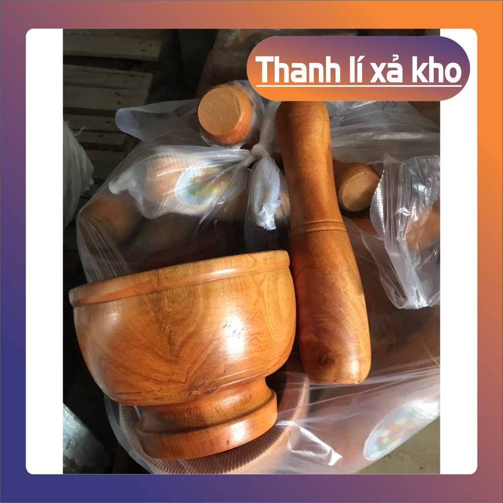 Cối chày gỗ - Bộ Cối chày bằng gỗ tự nhiên bền đẹp