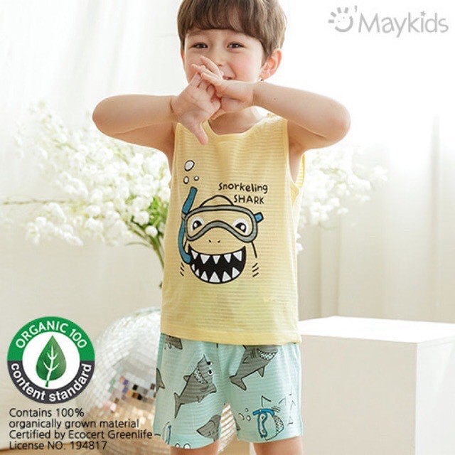 Set bộ organic cotton Maykids xuất Hàn (nhiều mẫu)