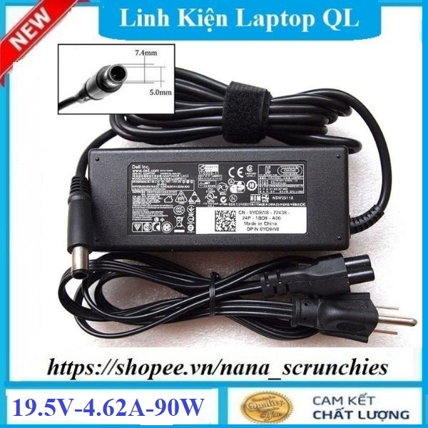 Sạc Laptop Dell 19.5V 4.62A 90w Chân Kim To E6420 E6520 3442 3443 3543 ( Sạc Máy Tính Dell 90w Chân To)