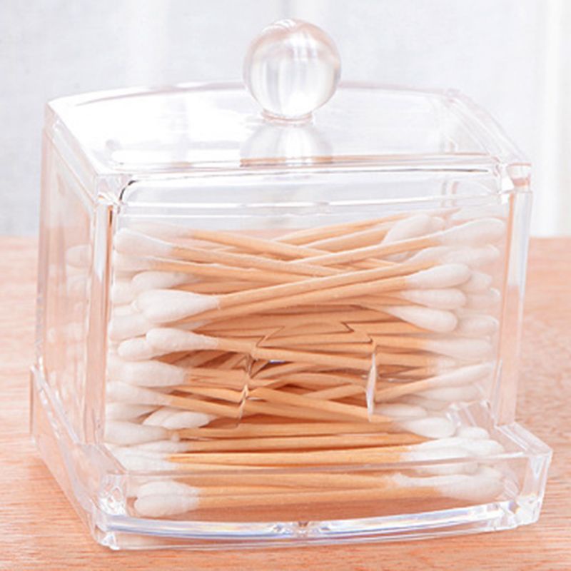 Hộp đựng bông tăm ,chất liệu mica dày dặn.