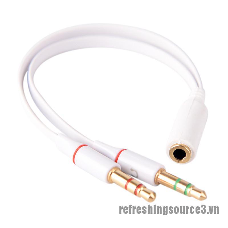 Cáp Chia Cổng 3.5mm Sang 2 Đầu Micro Hình Chữ Y Cho Máy Tính