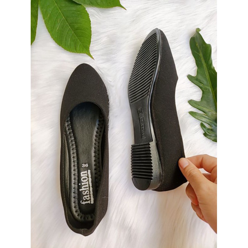 Giày búp bê đen vải đế nhựa NAHI BB02 | BigBuy360 - bigbuy360.vn