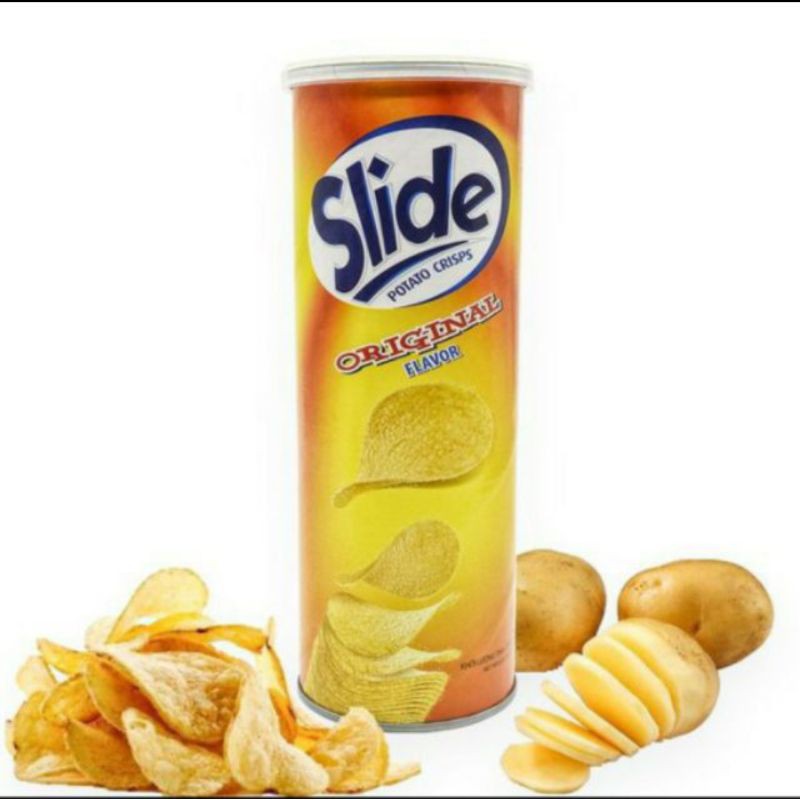 Bánh snack khoai tây Slide lon 100g. có đủ 5 vị.