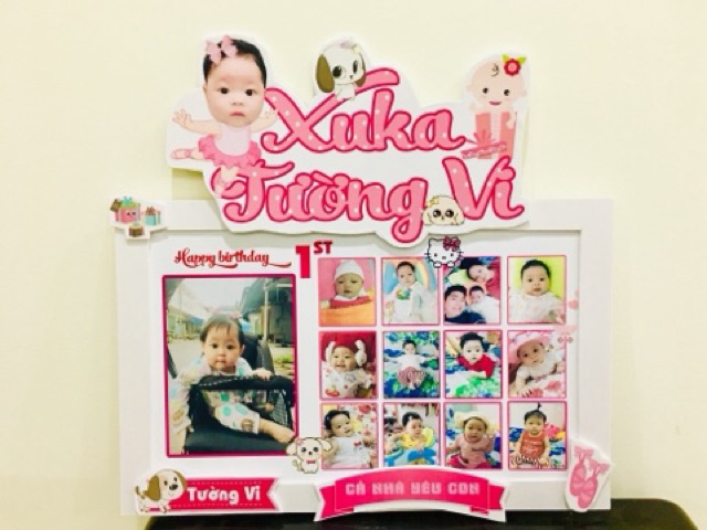 Khung ảnh 12 tháng bé trai