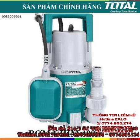 Máy bơm chìm nước sạch dùng điện 220V công suất 400W total TWP64001 - bơm tỏm thả ngập nước có công tắc phao tự động