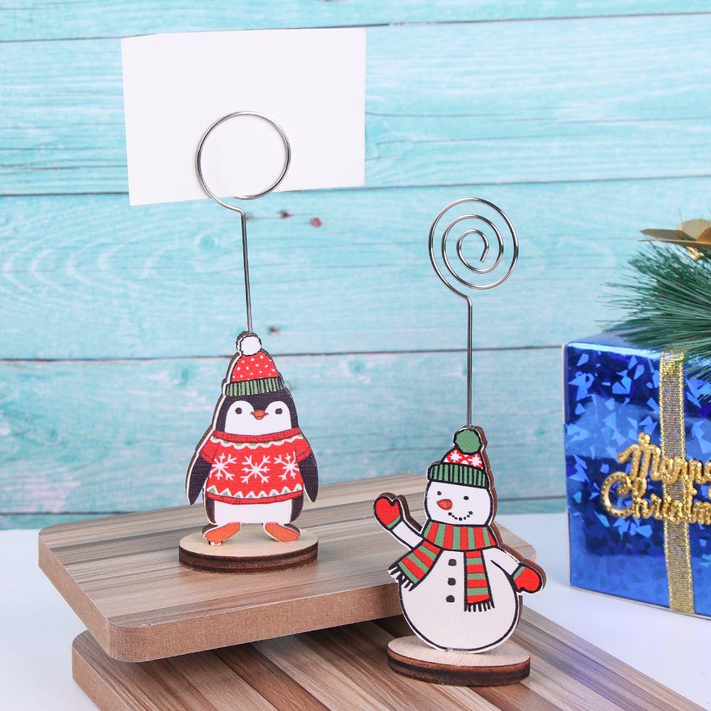 Thẻ Gỗ Hình Ông Già Noel &amp; Người Tuyết Trang Trí Tiệc Cưới DIY