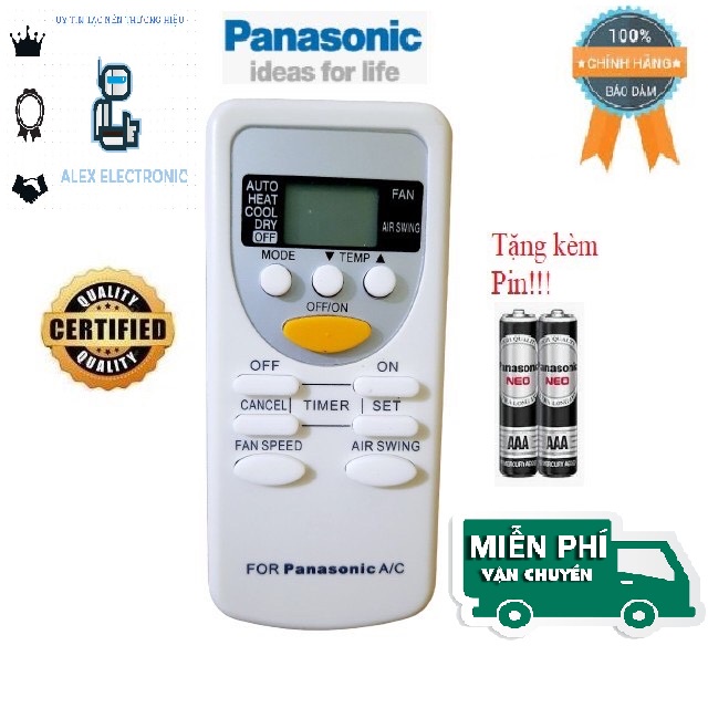 Điều khiển điều hòa Panasonic A/C các dòng 1 chiều 2 chiều Inverter- Hàng tốt-Điện tử Alex-Tặng kèm pin