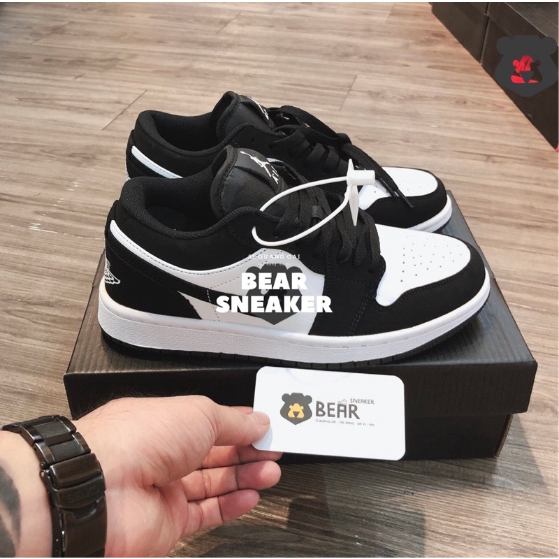 [Bear.sneaker] Giày Thể Thao J.D1 low Panda hàng chuẩn SC (da xịn-hàng bo viền)