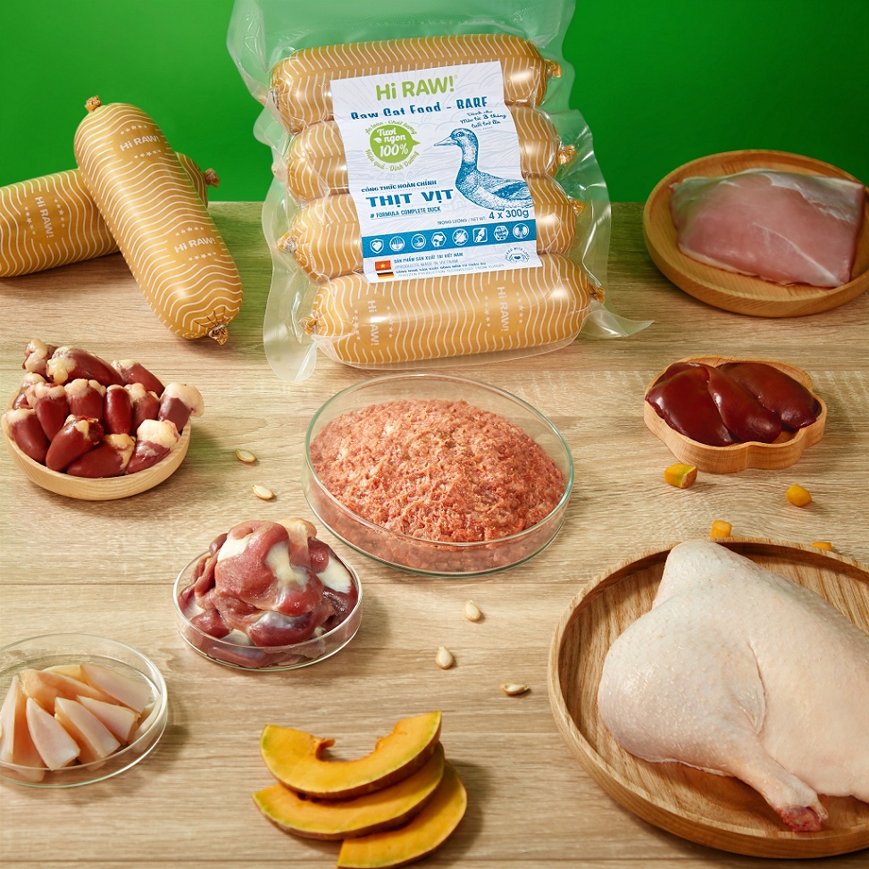 Hi Raw - Thịt tươi sống cho mèo - chế độ ăn hoàn chỉnh -  thanh 300gr