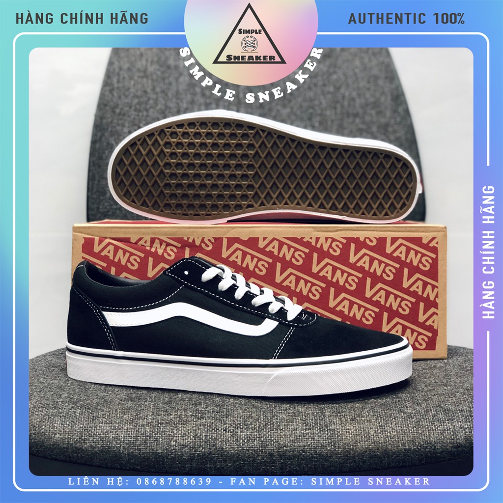 Giày Vans 💙FREESHIP💙 Vans Ward Đen Trắng Chính Hãng - Giày Vans Real Giá Rẻ Chuẩn Auth Fullbox