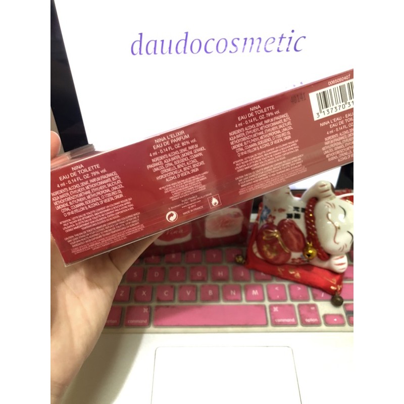 [ set mini ] Tách set Nước hoa 4 chai Nina Ricci Nina EDT - Nina L’Elixir - Nina L’eau  4ml | BigBuy360 - bigbuy360.vn
