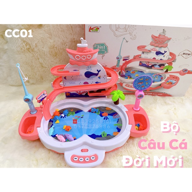 Bộ đồ chơi CÂU CÁ + CẦU TRƯỢT ( có video tại shop)