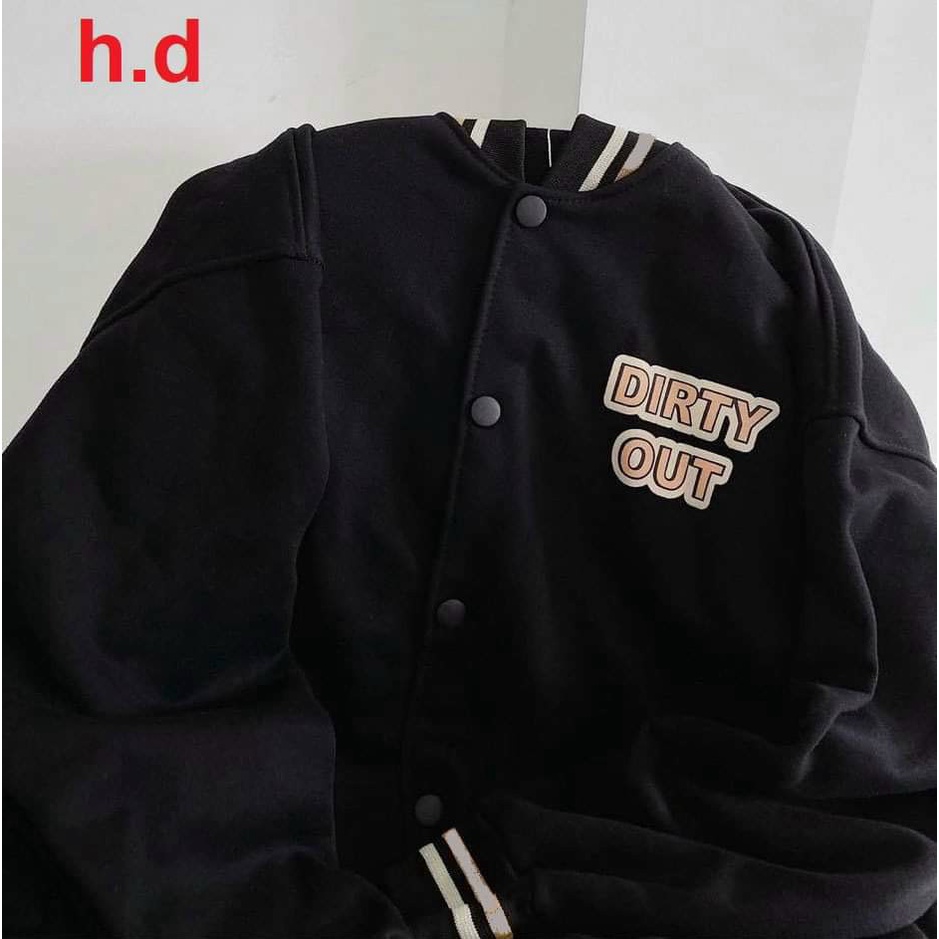 áo khoác bomber chất nỉ in dityr fom rộng unisex