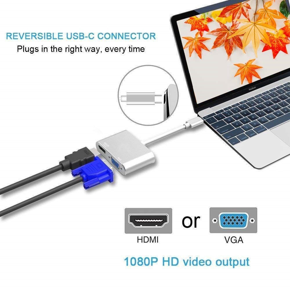 Cáp Chuyển Đổi Từ Cổng Type C Sang Cổng Hdmi 4K Vga | BigBuy360 - bigbuy360.vn