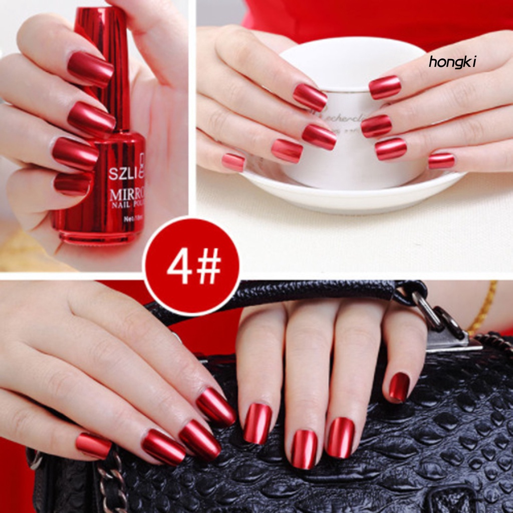[Hàng mới về] Sơn móng tay hiệu ứng ánh kim tráng gương lâu trôi 18ml