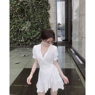 [ẢNH THẬT] Đầm Cổ V Cột Eo