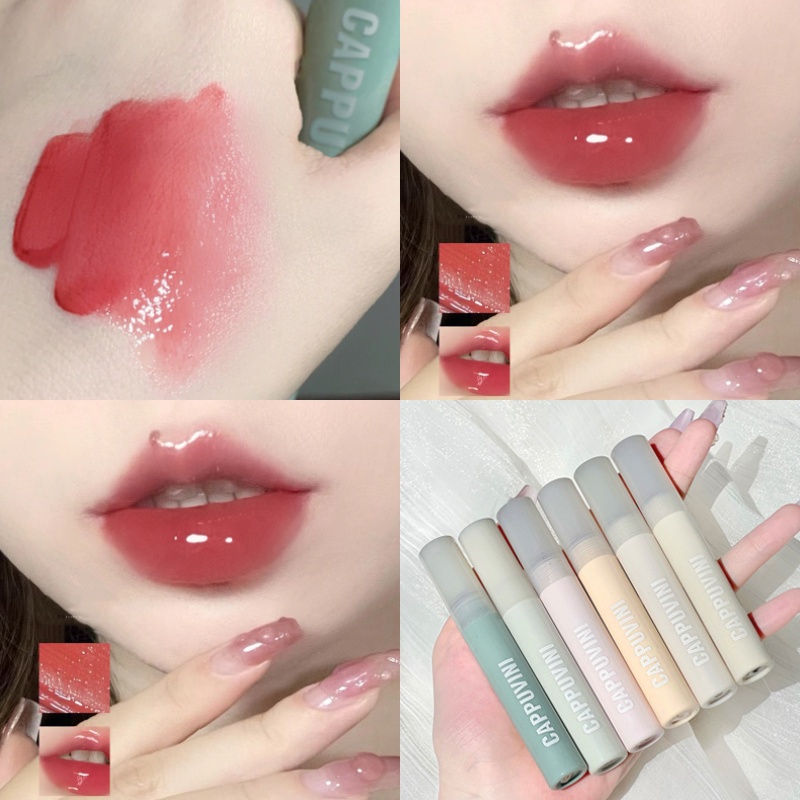 Son Bóng Dạng Lỏng Trong Suốt Dưỡng Ẩm Lâu Trôi Chống Thấm Nước Cappuvini