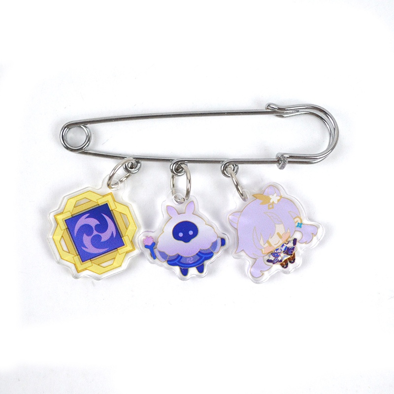 Genshin Ghim Cài Áo Bằng acrylic Hình Nhân Vật Hoạt Hình zhongli Ayakaganyu Dễ Thương