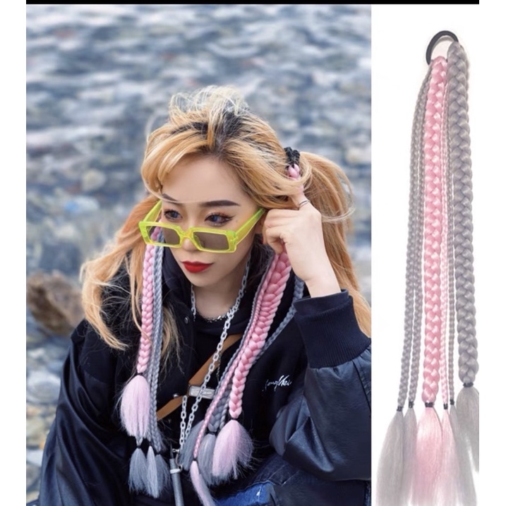 Tóc giả tết con rết xinh phong cách đường phố