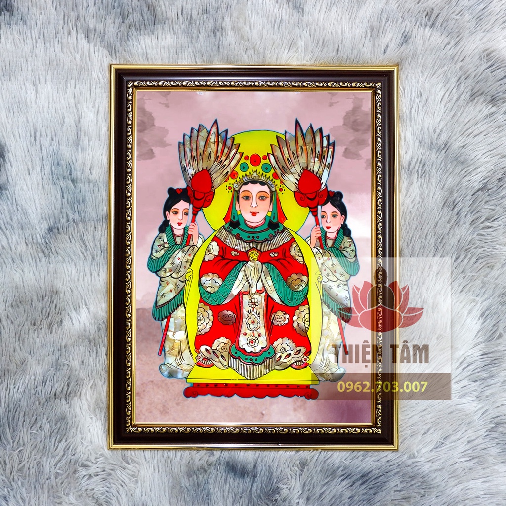 Tranh Cửu Thiên Huyền Nữ 36x48cm bằng vải phủ bóng, khung composite xịn xò