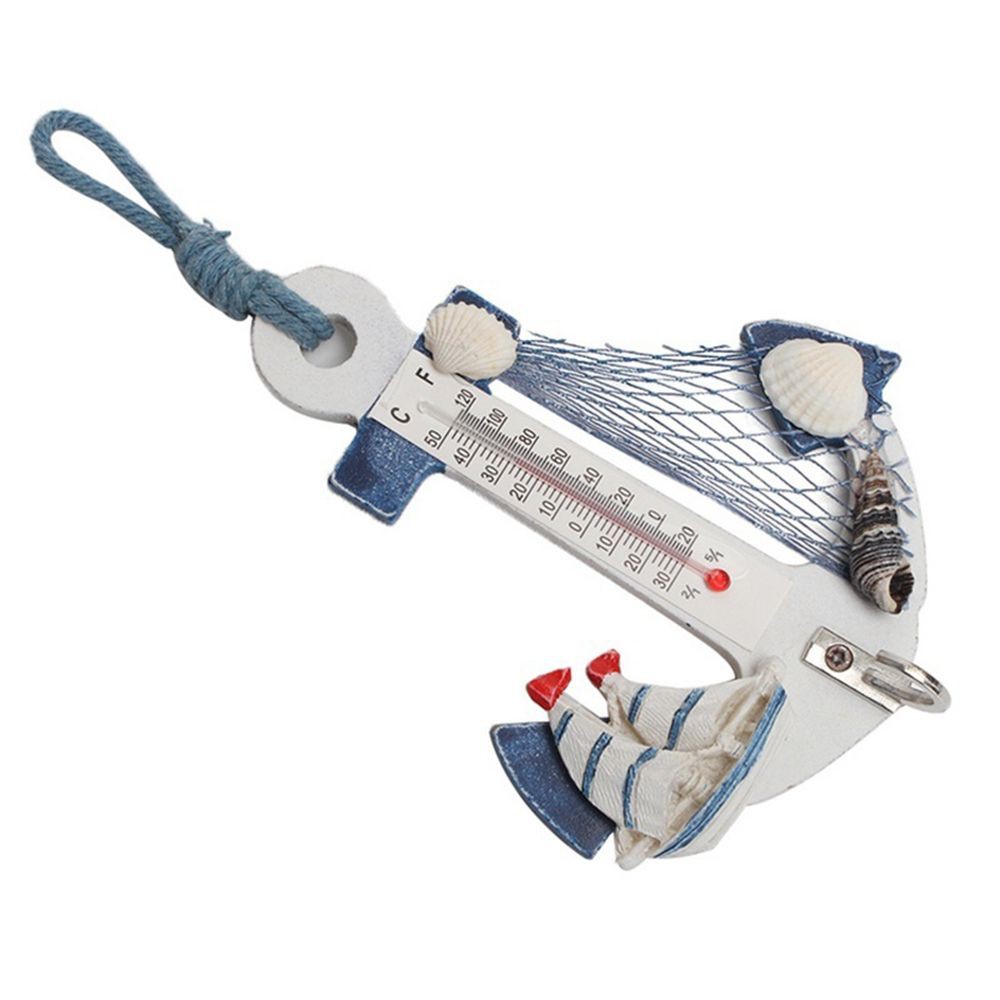 Nhiệt kế hình mỏ neo treo vật dụng trang trí tường độc đáo