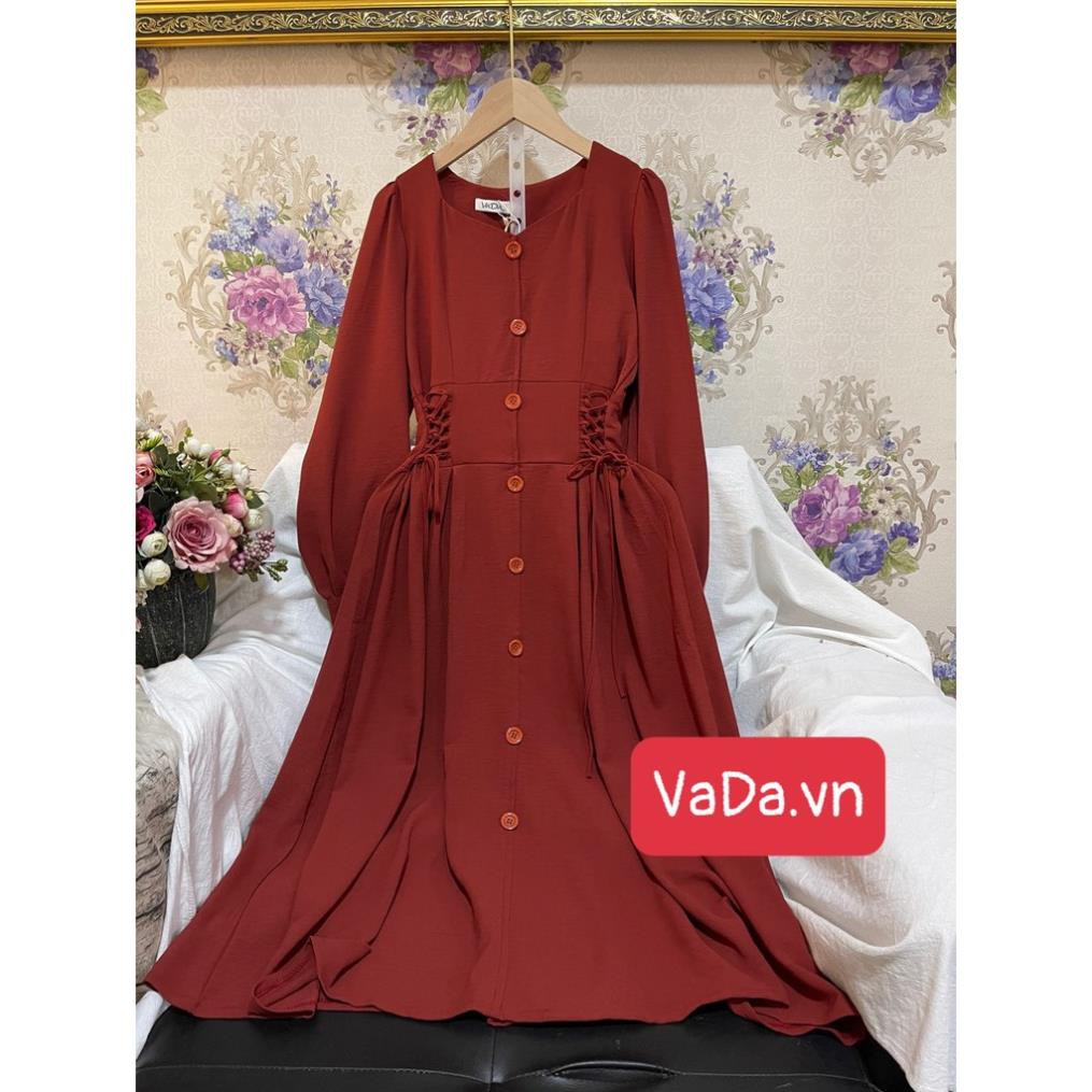 [Hot] Đầm maxi tay dài cổ cách điệu cao cấp phù hợp đi chơi, đi tiệc cưới, đi dao phố cà phê - Thời trang VADA - V20