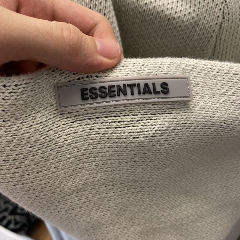 Áo hoodie len FEAR OF GOD FOG ESSENTIALS Knit Moss bản cao cấp, Áo khoác có mũ form rộng ESSENTIALS len dệt kim oversize
