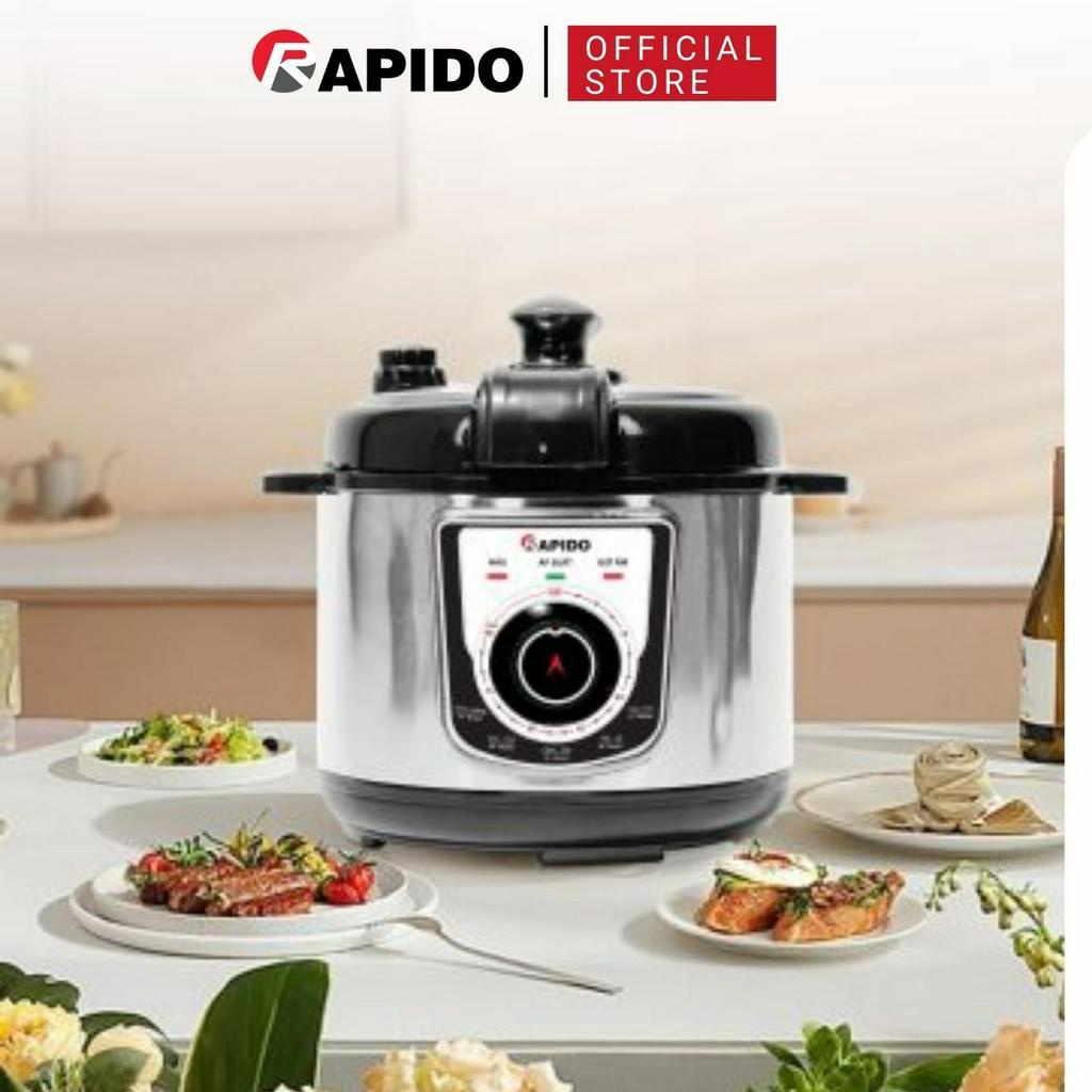 Nồi áp suất đa năng Rapido RPC-1000M chế độ nấu an toàn, tự động xả áp, dung tích 5L