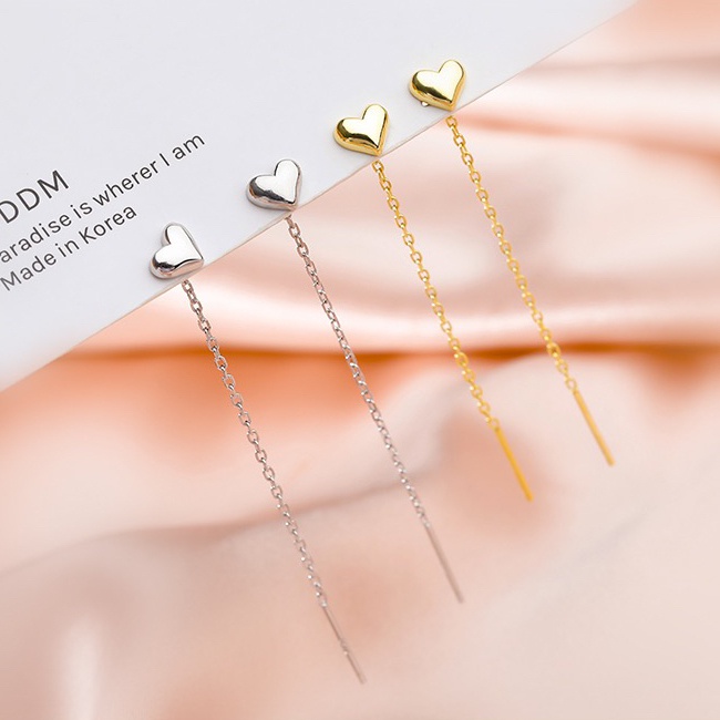 Khuyên Tai Dáng Dài Bộ Phụ Kiện Xỏ Khuyên Tai 14k Hình Trái Tim Không Gây Dị Ứng Cho Nữ