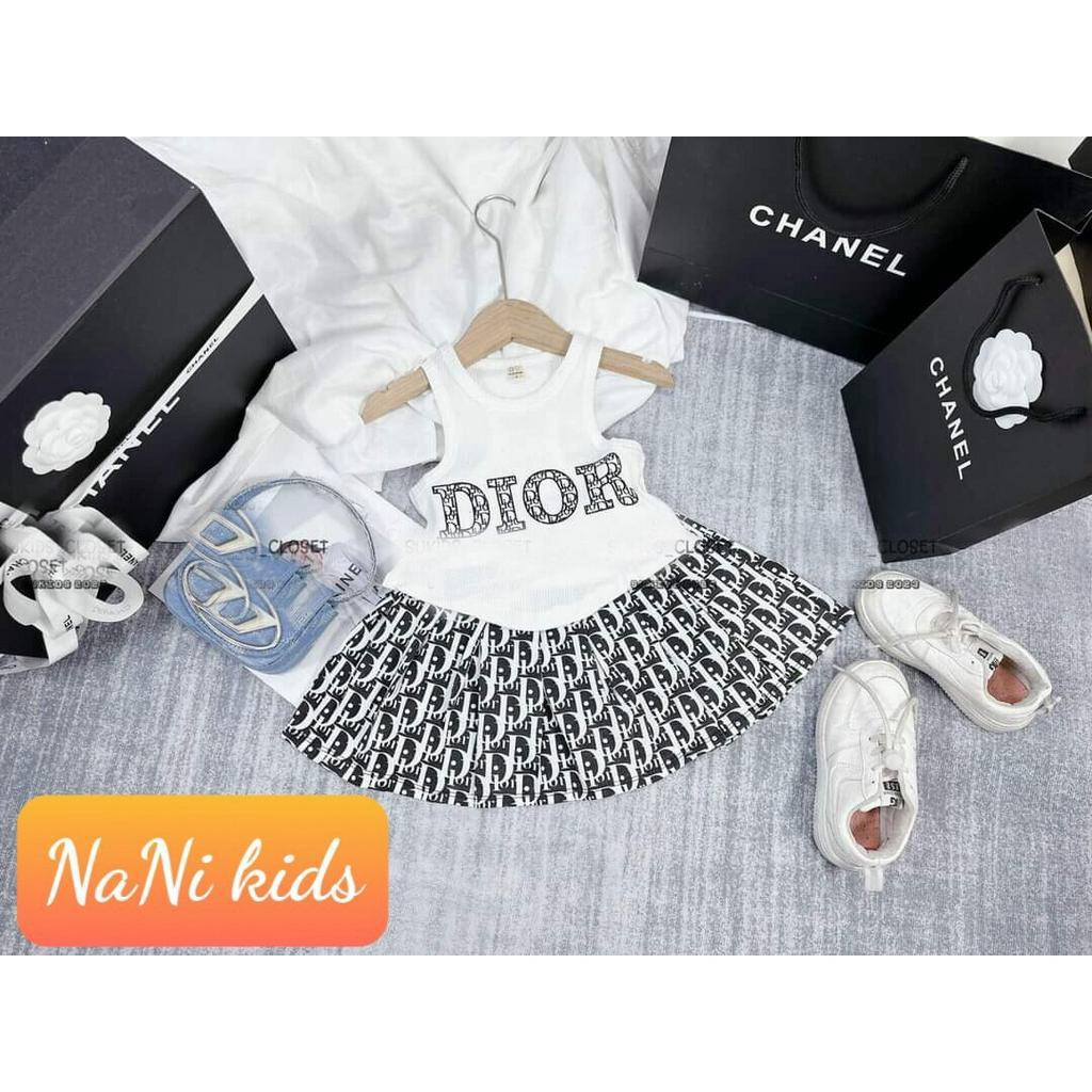 014222 Set váy bé gái, set năng động, set váy+áo thun croptop