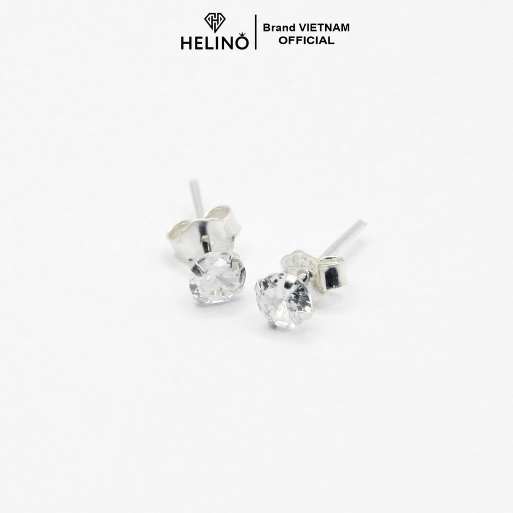 Khuyên tai bạc nữ HELINO nụ đá hạt chấu, thời trang phụ kiện trang sức nữ T02