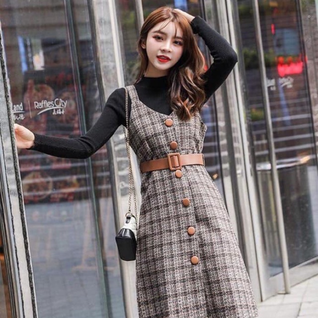 Set dạ kẻ korea