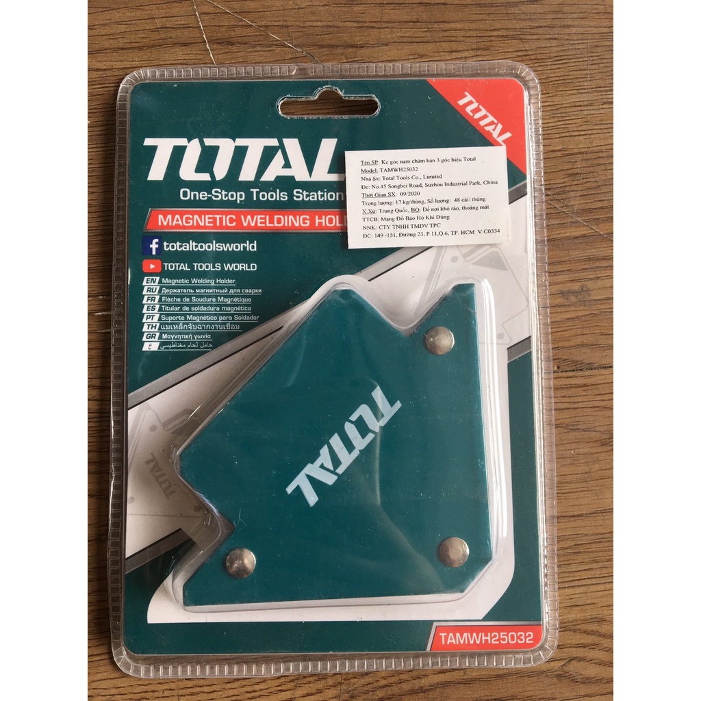 Ke nam châm TOTAL TAMWH25032 Nam châm ke góc hàn 3 góc 25 Lbs, Góc: 45 °, 90 °, 135 °, - 30/T định hình cố định