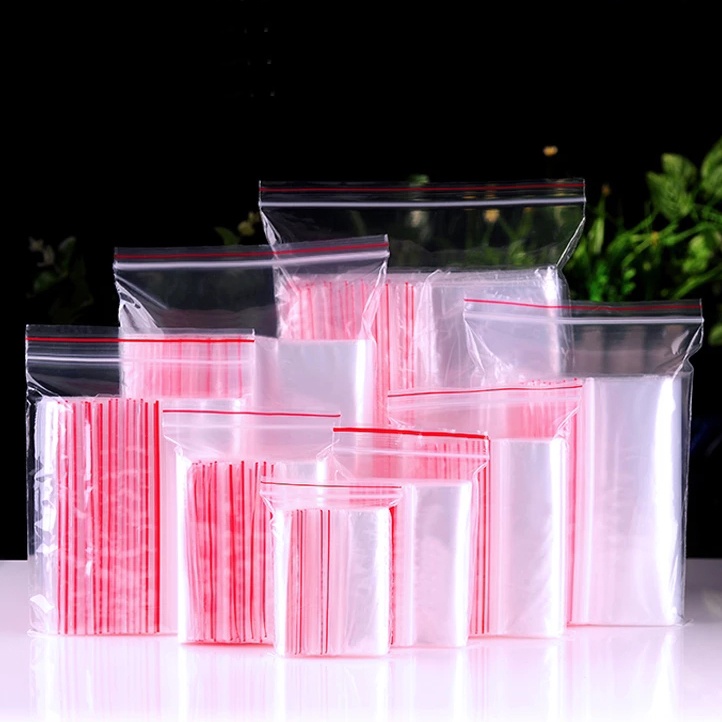 Set 100 túi zip nhựa trong suốt đựng trang sức thiết kế tiện lợi