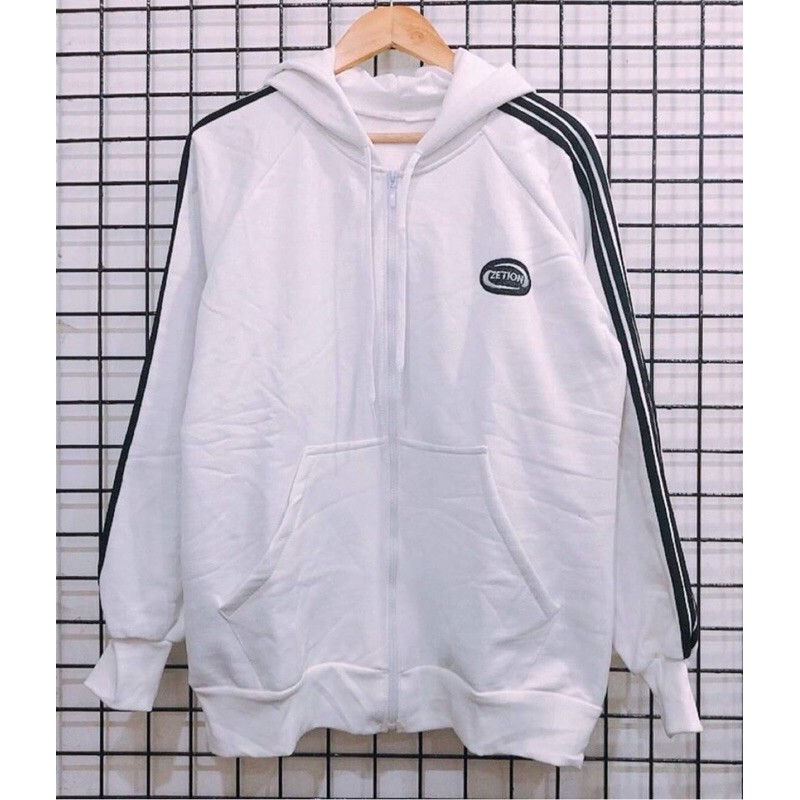 Áo khoác nỉ bông tay sọc dáng siêu rộng HANA125 | BigBuy360 - bigbuy360.vn