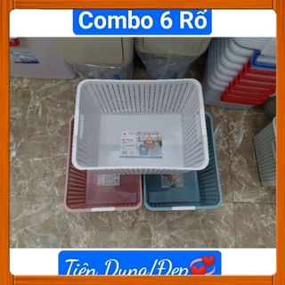 Combo 6 rổ đan nhựa việt nhật các cỡ