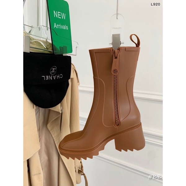 Boot nữ chlo cổ cao đế 5cm bốt nhựa cao cấp fullbox