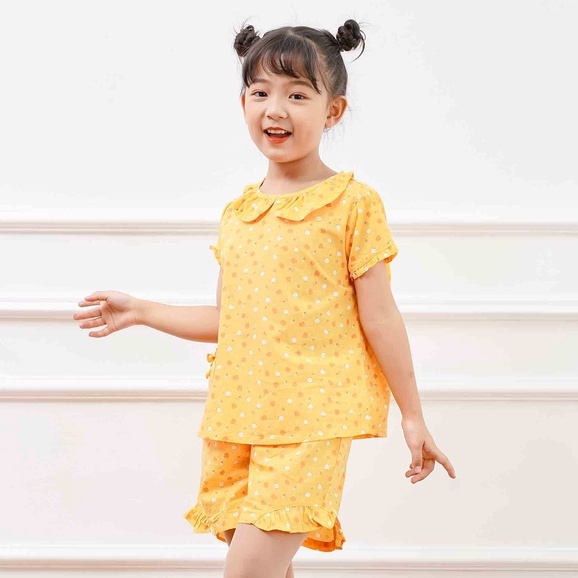 Bộ mặc nhà bé gái Việt Thắng quần đùi, áo cộc chất cotton B63.2203