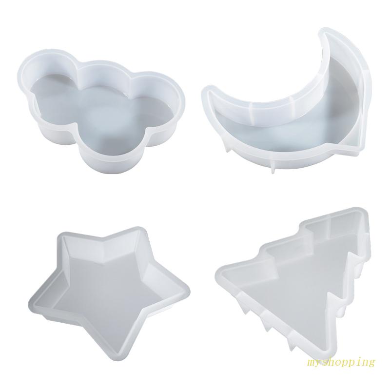 Khuôn Silicone Làm Nhựa Resin Hình Cây Thông / Mặt Trăng / Đám Mây
