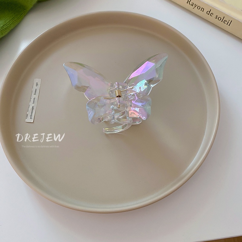 DREJEW Kẹp tóc hình bướm trong suốt nhiều màu phong cách Hàn Quốc đơn giản thời trang cho nữ