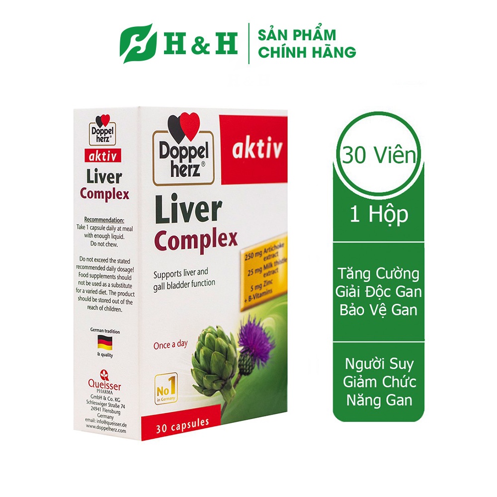 Viên uống Doppelherz Aktiv Liver Complex (30 viên) – Hỗ trợ giải độc và duy trì chức năng gan
