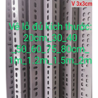 (Dài 50cm) Thanh sắt v lỗ 3x3cm