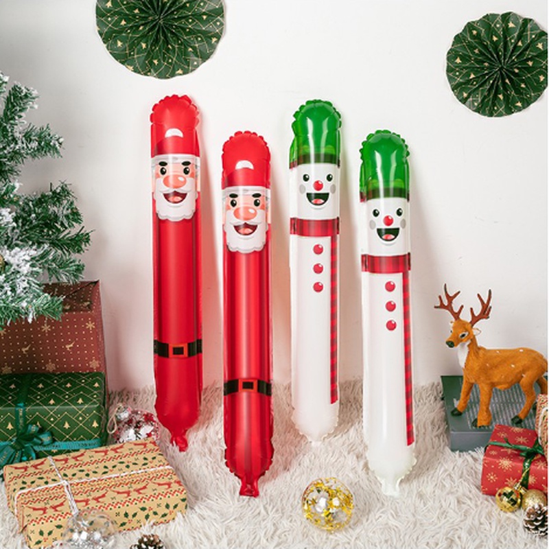 Bong Bóng Bơm Hơi 24inch Hình Kẹo / Bánh Gừng / Người Tuần Lộc / Bánh Mì Trang Trí Giáng Sinh